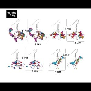 Dinosaur T- Rex dangle earrings set